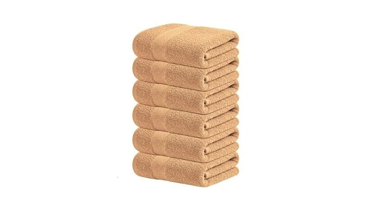 Infinitee Xclusives Beige Hand Towels For Bathroom - Set Of