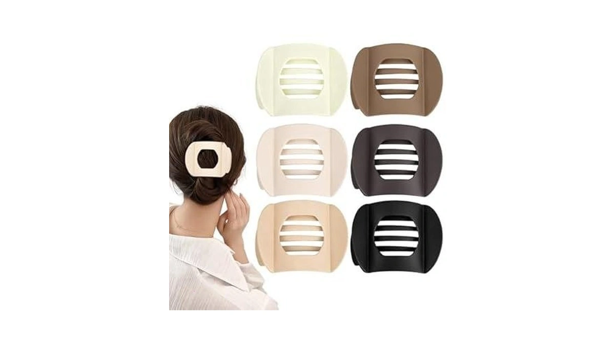 Obeoby 6 Pcs Flat Claw Clips For Women, French Flat