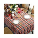 Uwwgkk Wipeable Gingham Tablecloth, Coffee Red Plaid Square Tablecloth Durable,