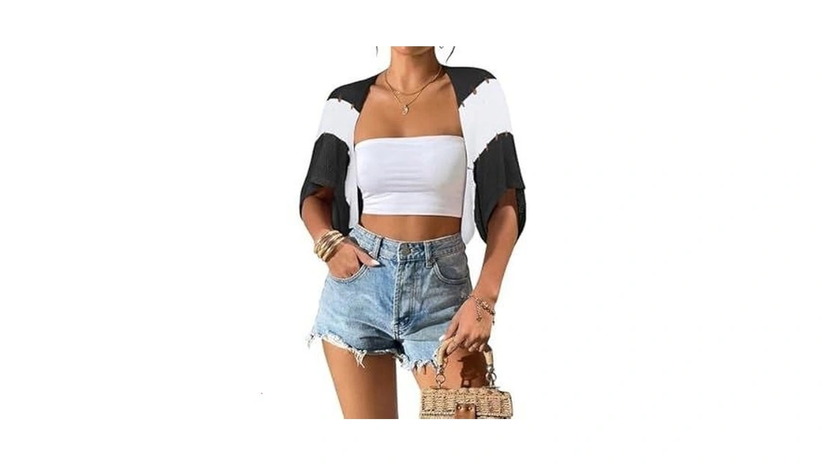 Bb&kk Womens Shrug Summer Crochet Cardigan Bolero Shrug Lightweight Batwing