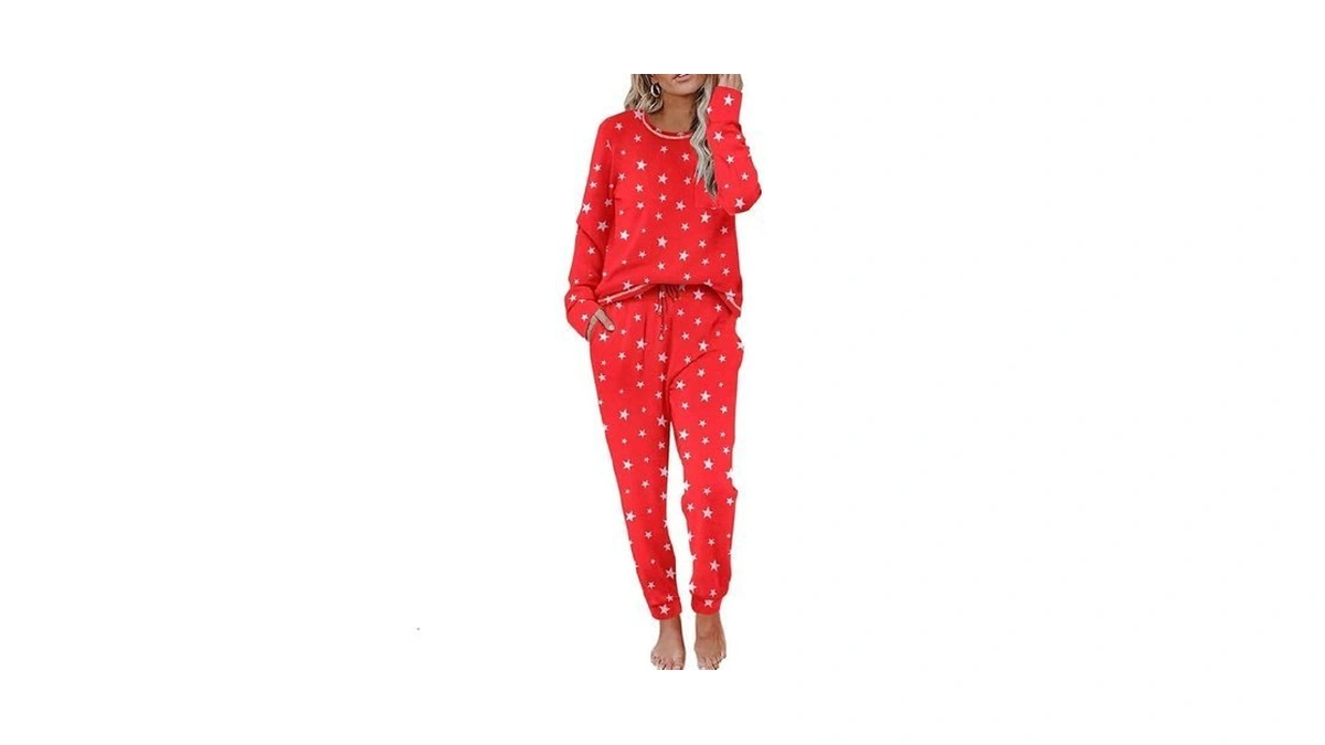 Ekouaer Pajamas Women's Long Sleeve Pj Set Soft 2 Piece