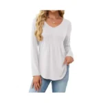 Justfashionnow Long Sleeve Tops For Women Winter Shirts V Neck