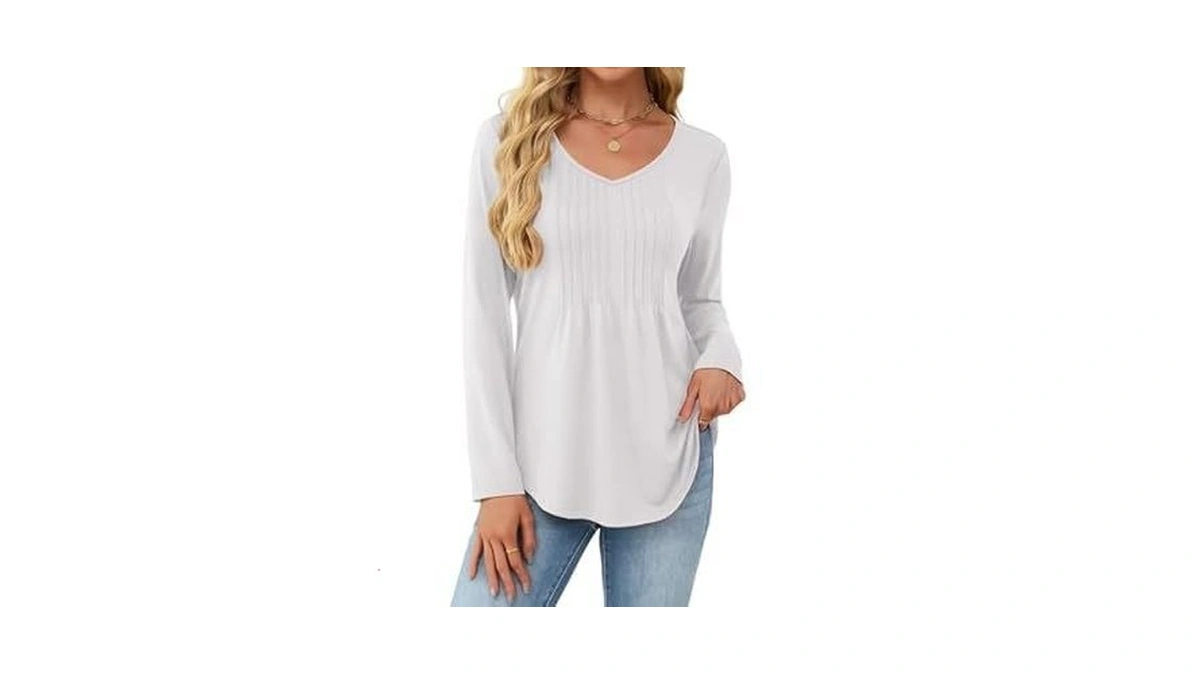 Justfashionnow Long Sleeve Tops For Women Winter Shirts V Neck
