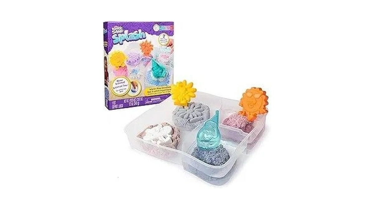 Kinetic Sand Splash, Water Play Sandbox With 12oz Color-change Play