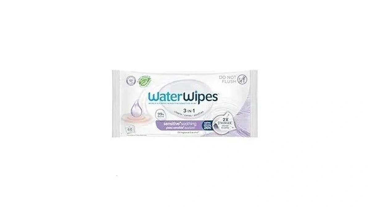 Waterwipes Sensitive+ Soothing Wipes, 3-in-1 Cleans, Cares, Soothes, 99% Water