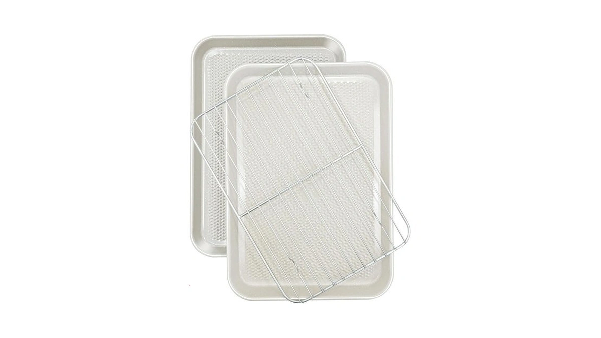 Ymiton 2-pack 9x13 Quarter Sheet Pan Baking Sheet Set With