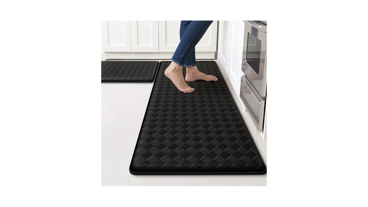 Tranquilrelax 2-piece Anti-fatigue Kitchen Mats, Cushioned Non-slip Waterproof Sink &