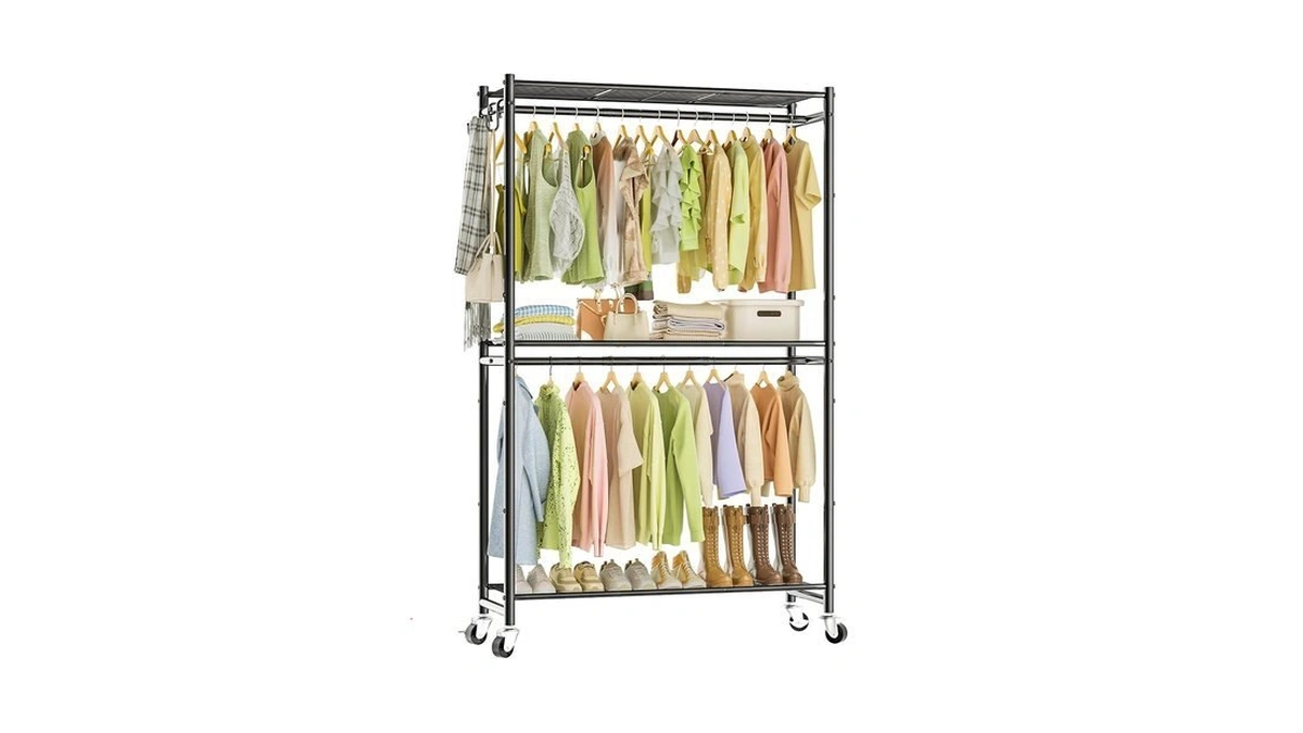 Neatrays Rolling Clothes Rack For Hanging Clothes, 47.2"x 11.8"x 79"