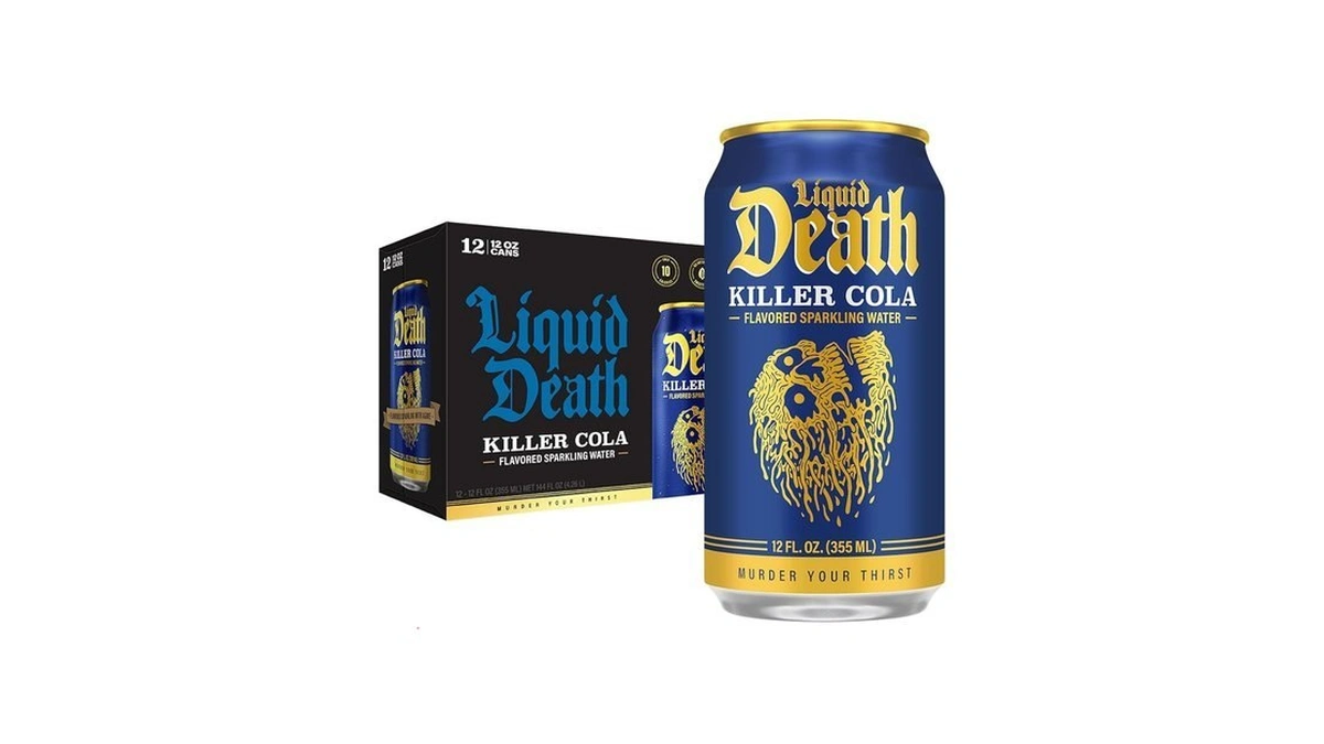 Liquid Death Soda-flavored Sparkling Water - Killer Cola, Less Sugar*,