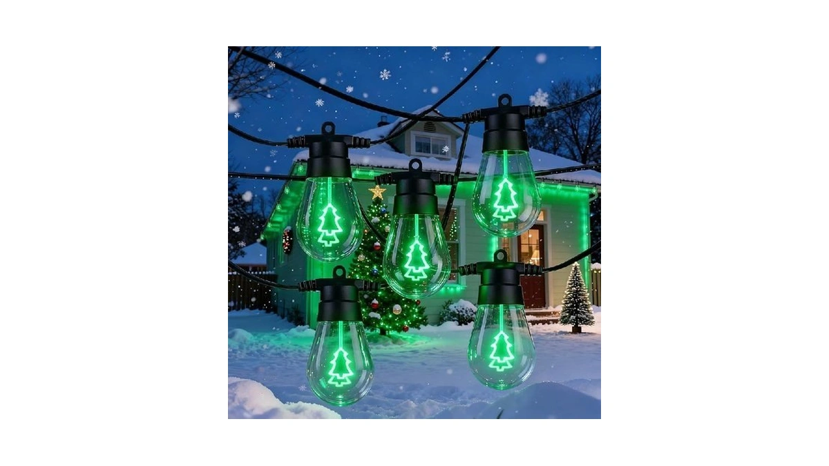 Led Outdoor String Lights, 50ft Patio Lights With 16pcs Shatterproof