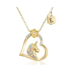 Norbu Hypoallergenic Unicorn Necklace For Girls Daughter - Colorful Cz