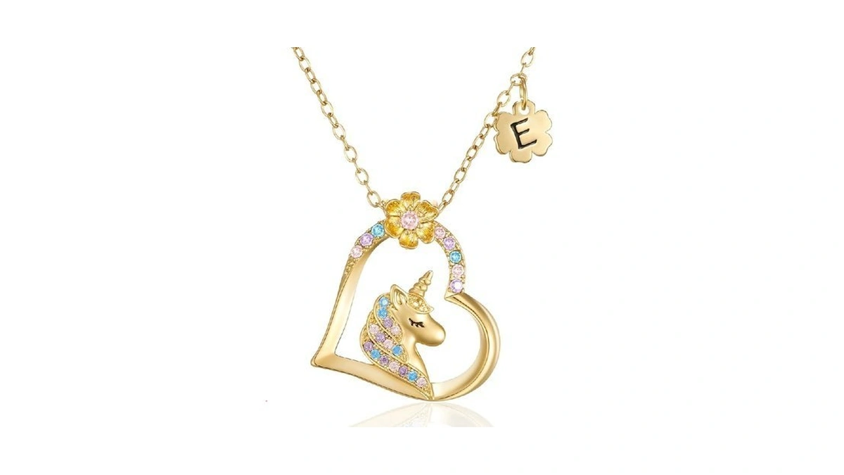 Norbu Hypoallergenic Unicorn Necklace For Girls Daughter - Colorful Cz