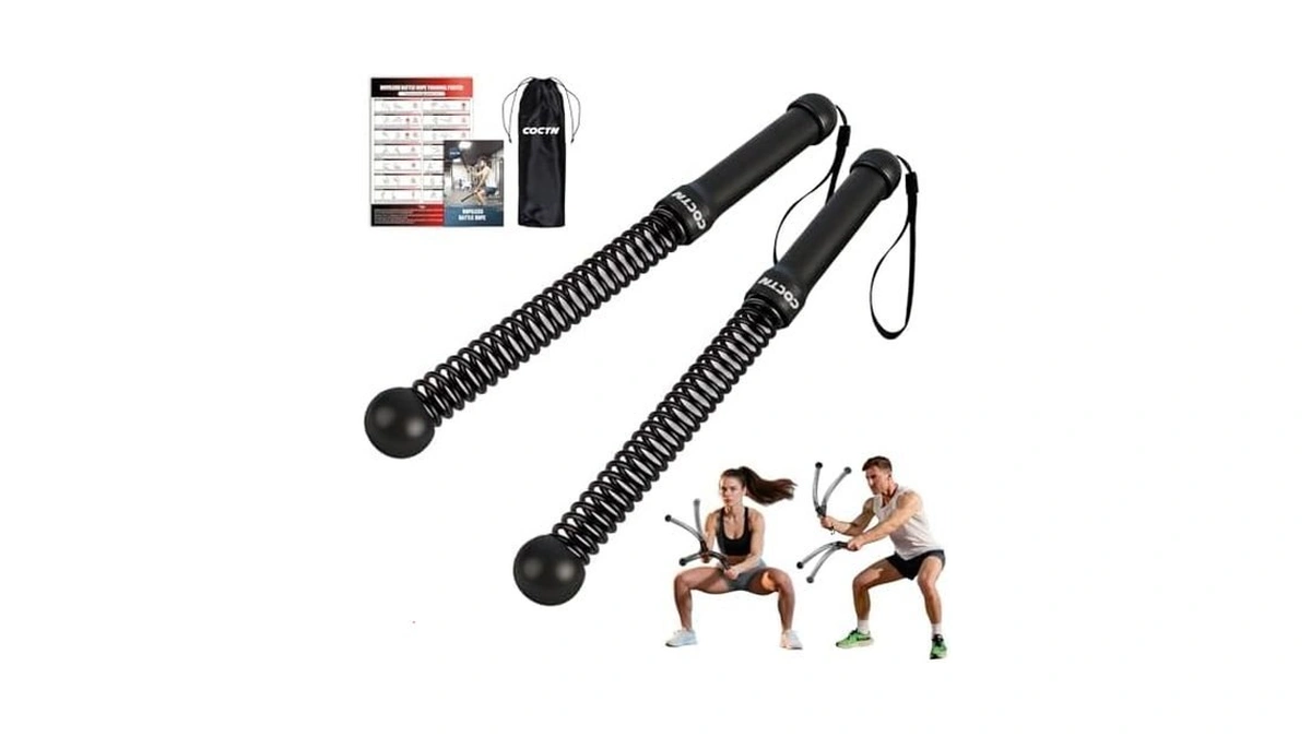 Weighted Ropeless Battle Ropes, Heavy Duty Portable Cordless Battle Ropes