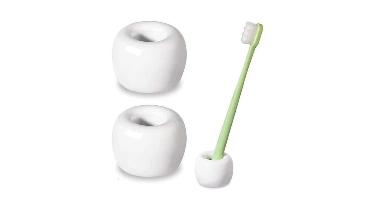 Travel-friendly Mini Ceramics Toothbrush Holders For Bathroom Decor Vanity Countertops,