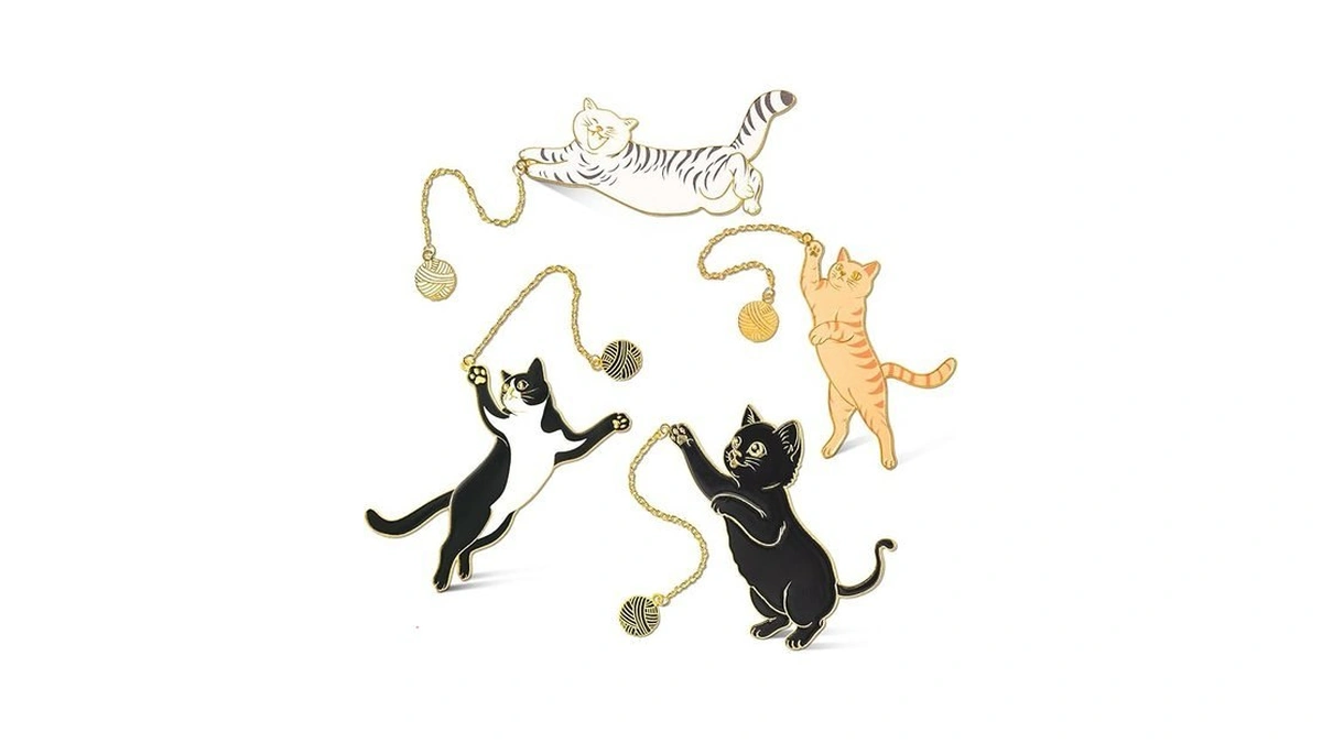 4 Pcs Cat Bookmark Set For Women, Cute Metal Bookmarks