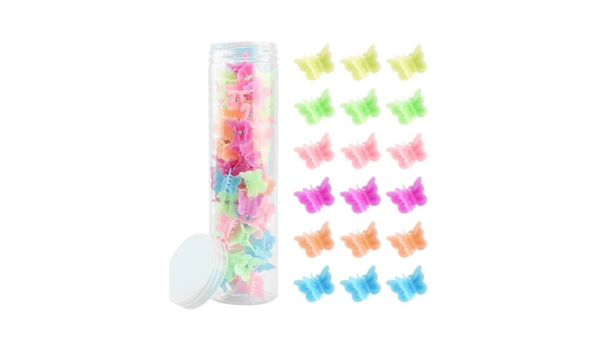 Ahoney 60pcs Mini Butterfly Hair Clips For Hair With Box