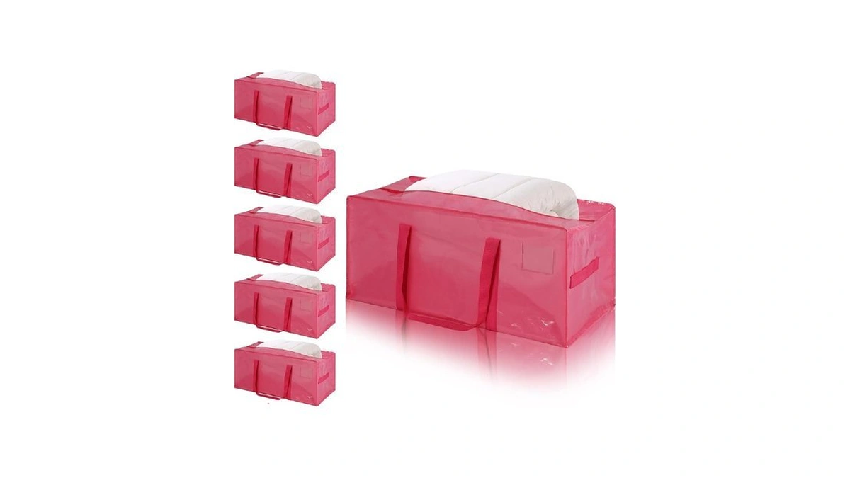 Huichuan Pink Heavy Duty Moving Bags 6-pack, 93l Extra Large