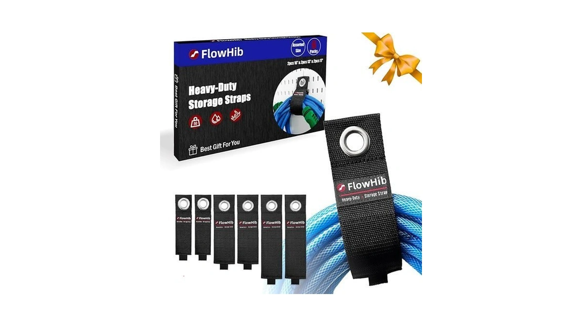 Heavy-duty Storage Straps (assorted 6 Pack), Hook And Loop Extension