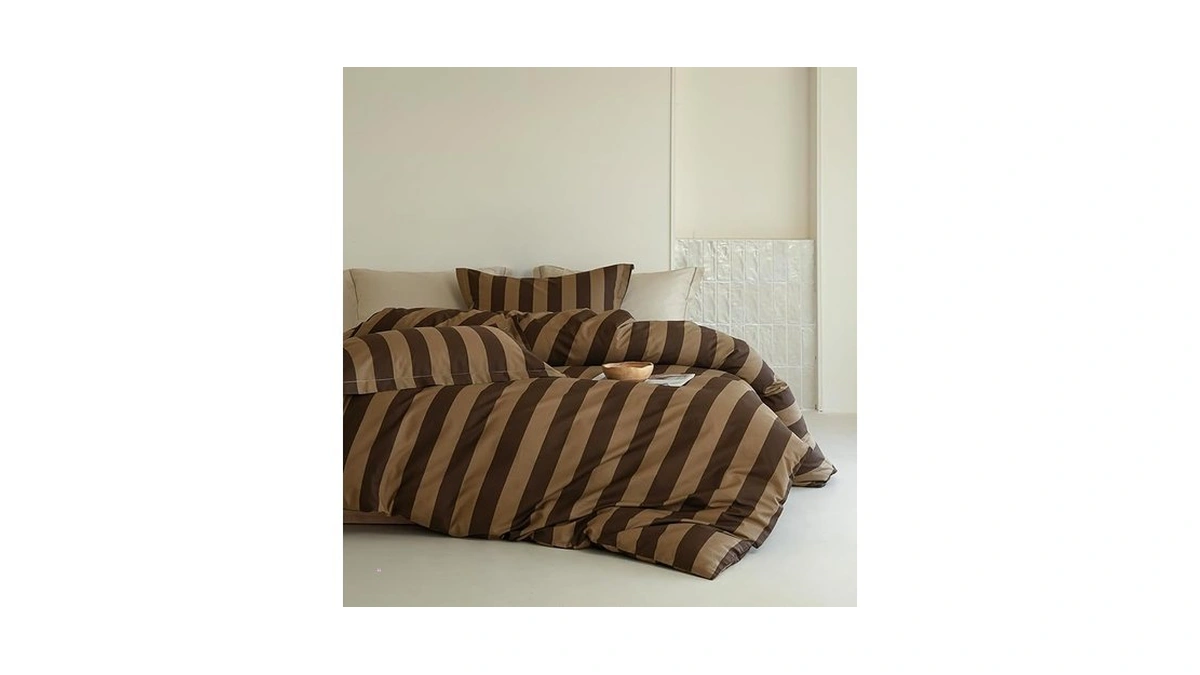 Solycoil Comforter Set Queen Size - 100% Natural Cotton Brown