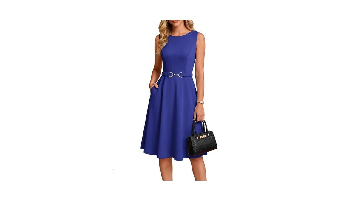 Grace Karin Women's Summer Work Dress 2026 Sleeveless Crewneck A
