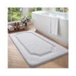 Color&geometry Long Bathroom Rugs, Non Slip Washable Shower Floor Mat,