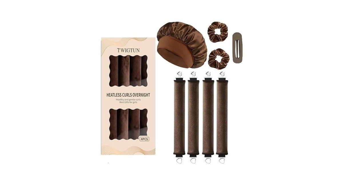 Heatless Curls Overnight Hair Curlers - 4 Pcs No-heat Curling