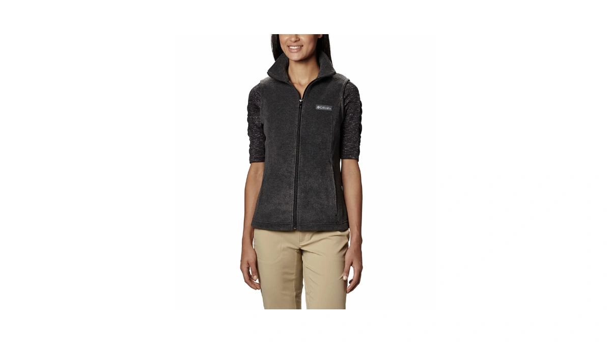 Columbia Women's Benton Springs Vest, Charcoal Heather, Petite Small