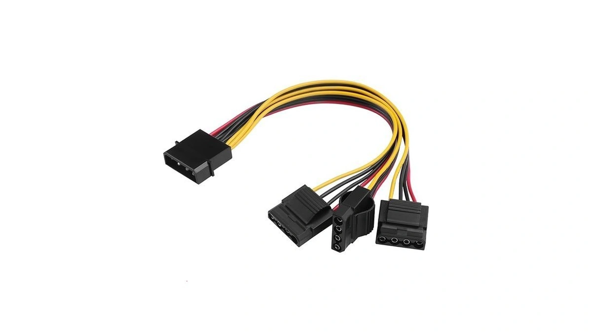 Elfjmzp 4 Pin Molex Splitter Cable, 20awg 1 To 3