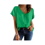 Fisoew Womens Silk Satin Blouses Cap Short Sleeve Dressy Casual