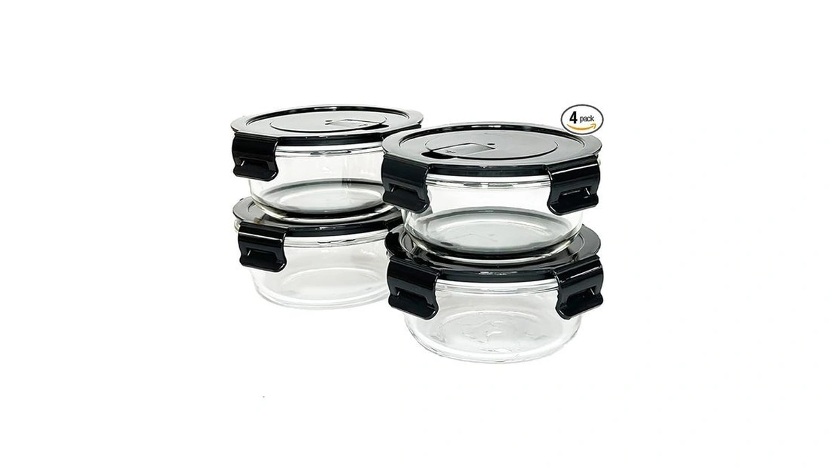 R.repad Yay 12oz Round Glass Food Containers With Lids, Small