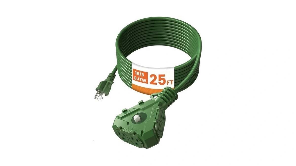 Suraielec Outdoor Extension Cord With Multiple Outlets, 6-outlet Power Hub,