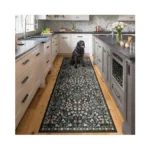 2x6 Machine Washable Runner Rug, Kitchen Hallway Area Rug Black