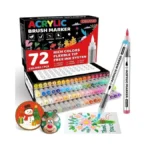 72 Colors Acrylic Paint Markers, Soft Brush Tip Paint Pens