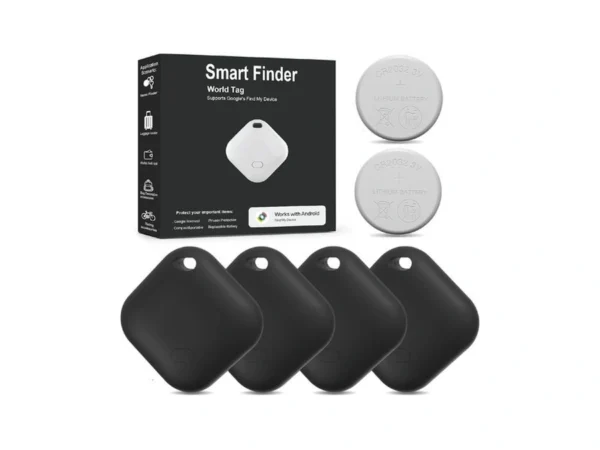 Android Tracker Tags 4 Pack And 2pcs Cr2032 Batteries, Smart