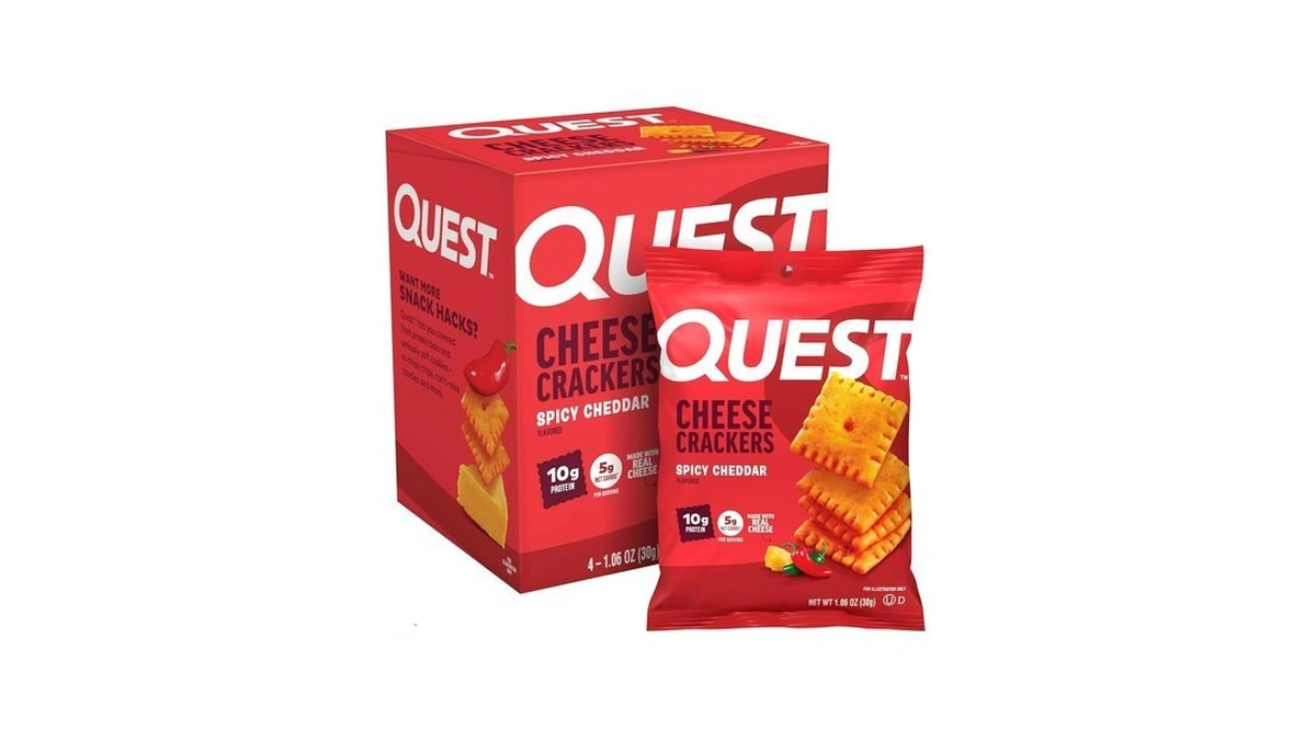 Quest Nutrition Cheese Crackers, Spicy Cheddar, 10g Of Protein, Low
