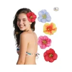 4 Pcs Hawaiian Flower Hair Clips For Women Plumeria Hibiscus