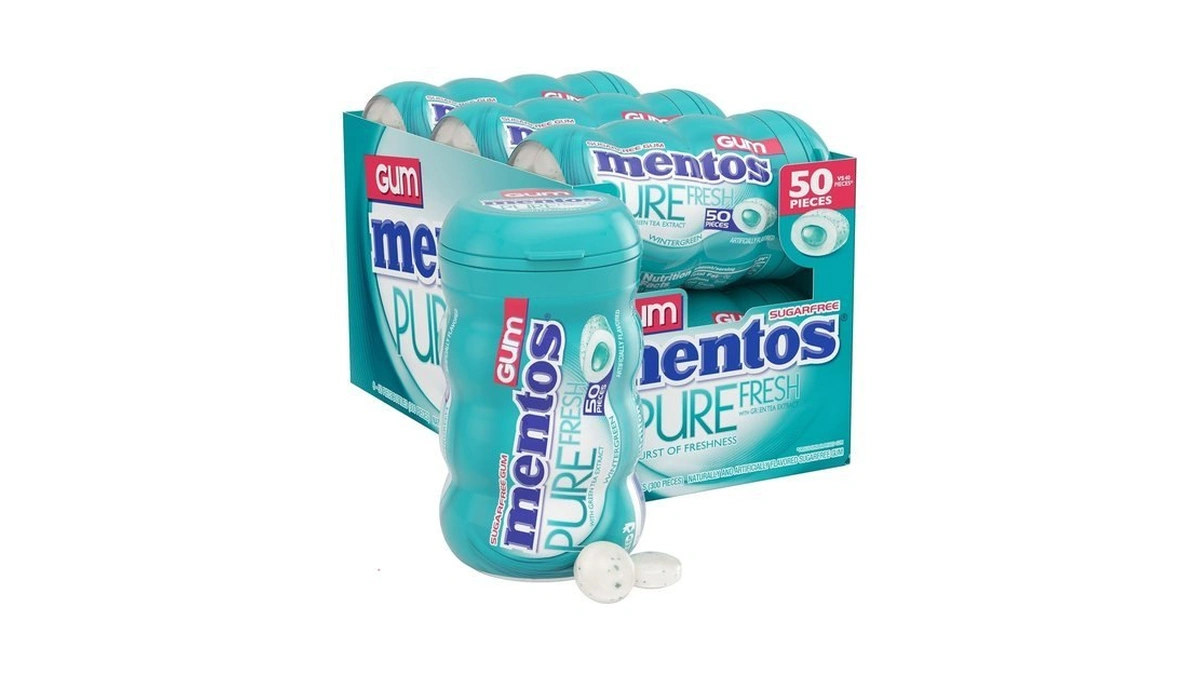 Mentos Pure Fresh Sugar-free Chewing Gum With Xylitol, Wintergreen, Bulk,
