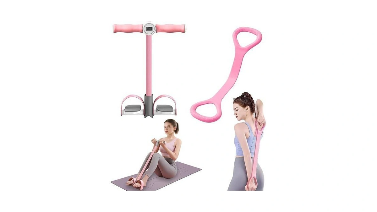 Upgrade 6-tubes Pedal Resistance Band With Handle, Elastic Pull Rope