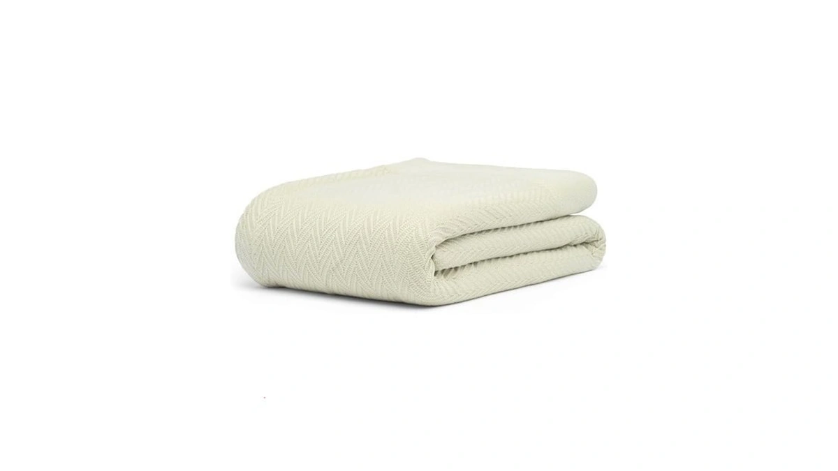 9threads 100% Cotton Herringbone Weave Blankets, 90" X 90" Queen,
