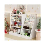 Ikalife 39" Large Kids Wooden Bookshelf And Toy Storage Organizer,