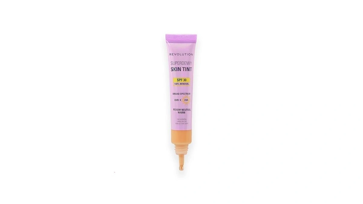 Revolution Superdewy Spf 30 Skin Tint, Tinted Mineral Face Foundation,