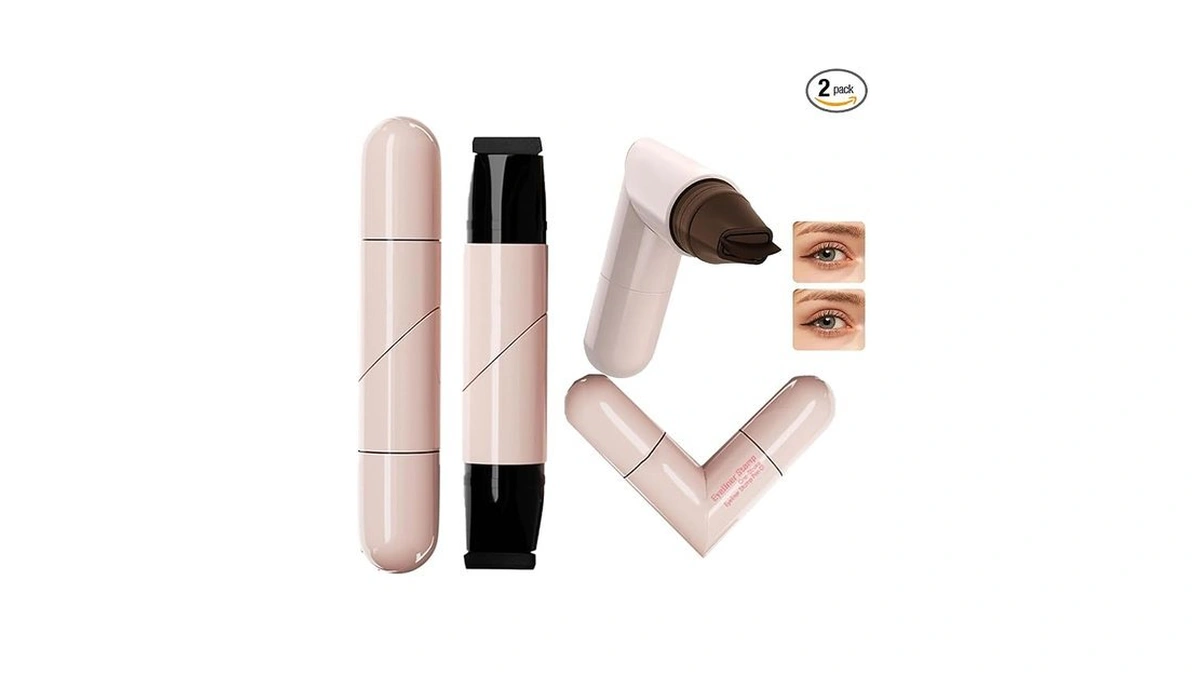 Domality 2pcs Rotatable Eyeliner Stamp Set, Quick Shaping Tool With