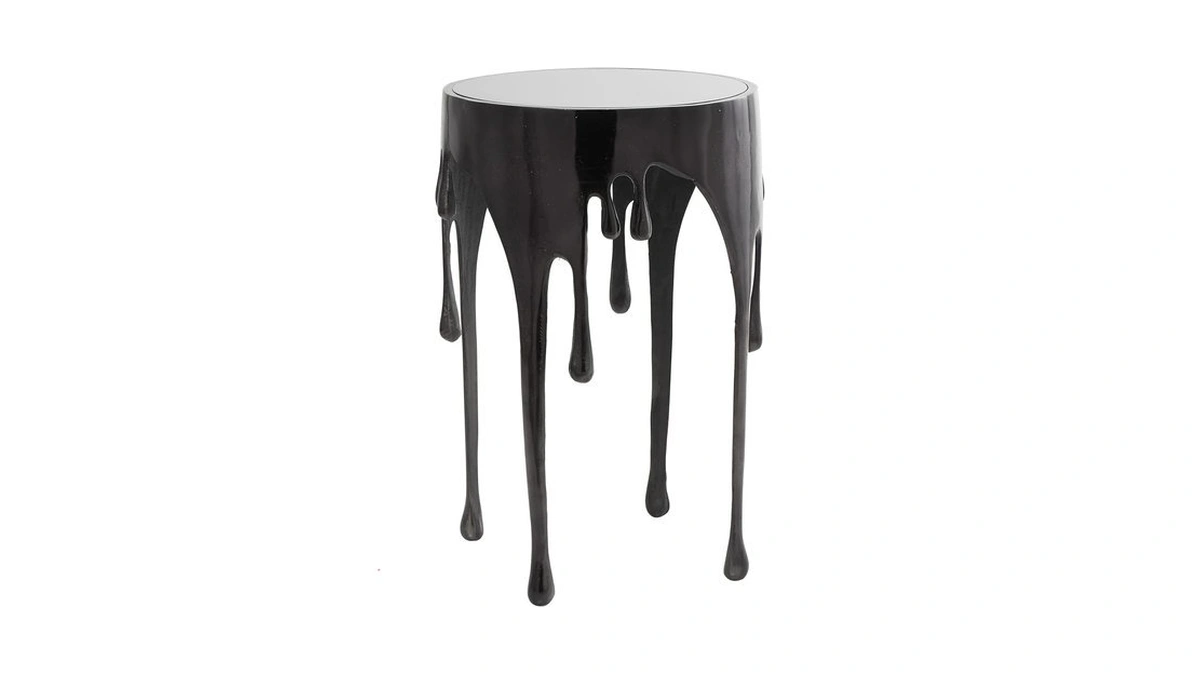 Deco 79 Aluminum Metal Side End Accent Table Melting Drip
