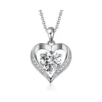 Boya Moissanite Heart Necklaces For Women, 1 Carat Moissanite Heart
