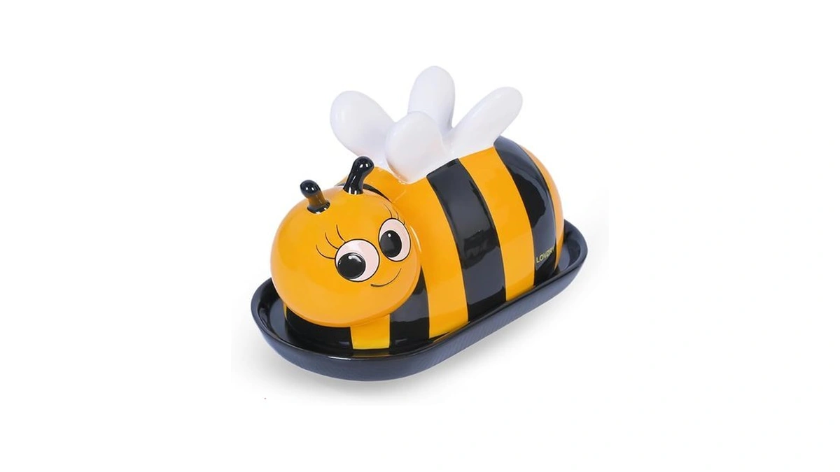 Bee Butter Dish With Lid For Countertop – Cute Ceramic