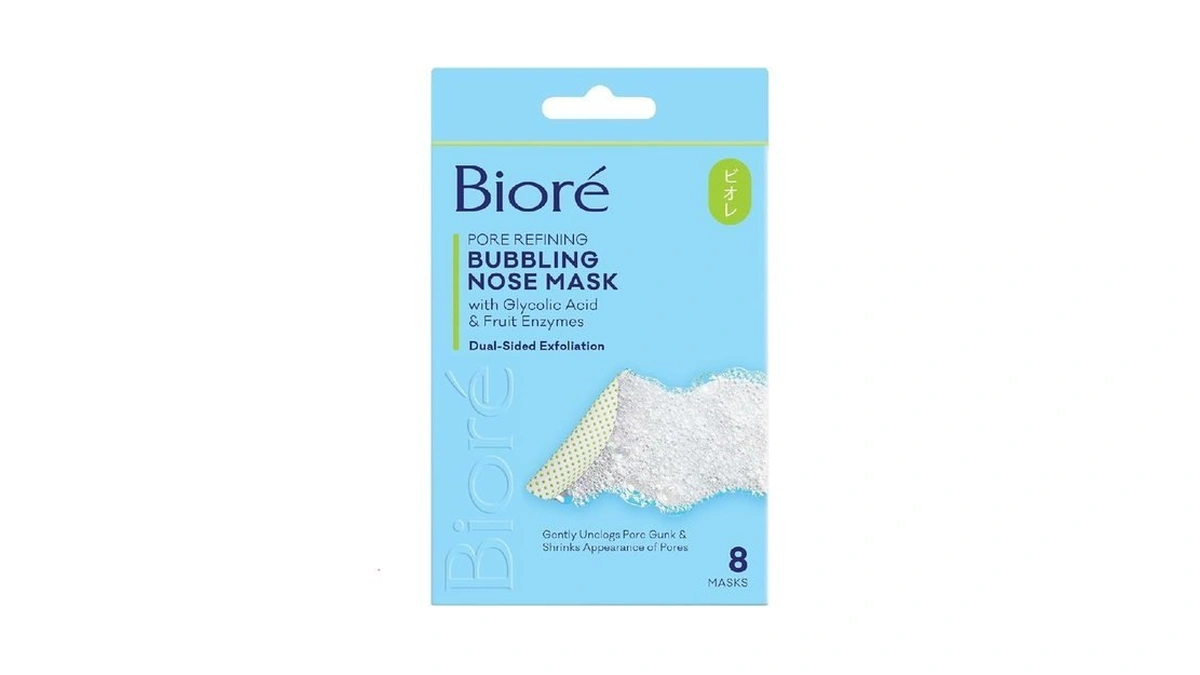 Bioré Pore Refining Bubbling Nose Mask, Glycolic Acid And Hyaluronic