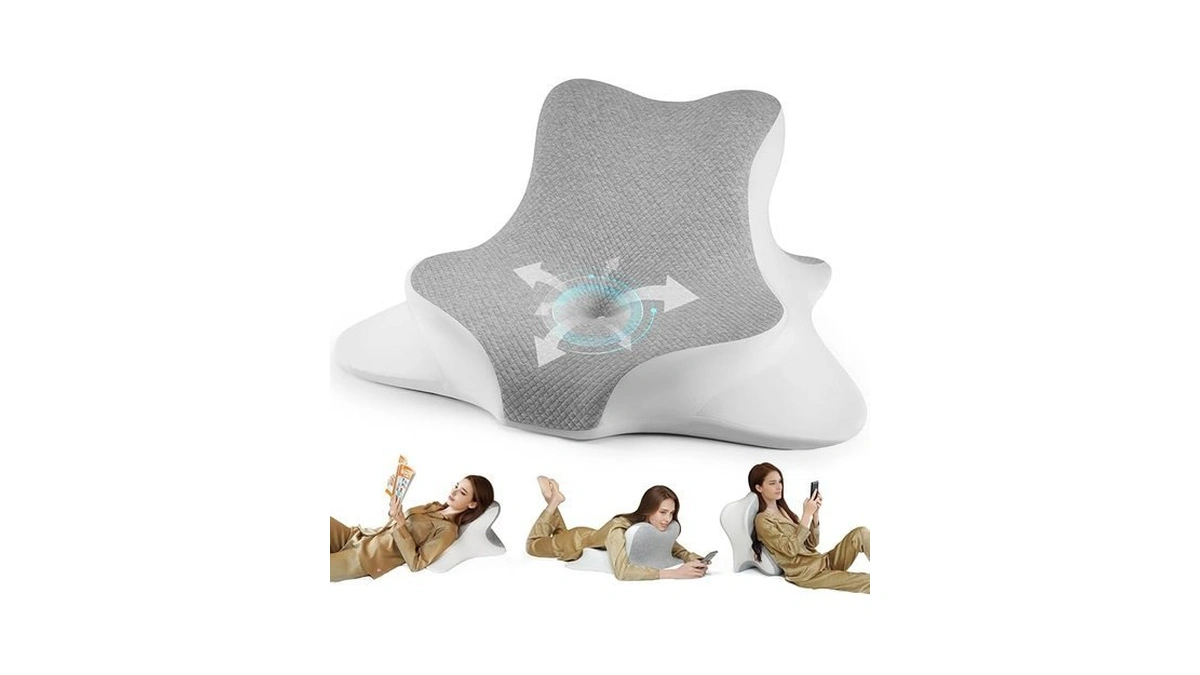 Wogahev Reading Pillow For Bed, Lying, Leaning And Prone, Ergonomic