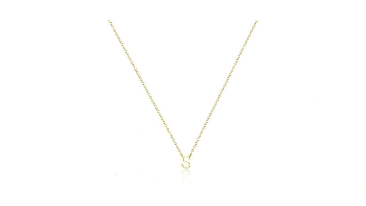 Poaiiu 14k Gold Plated Initial Necklace For Women Dainty Letter