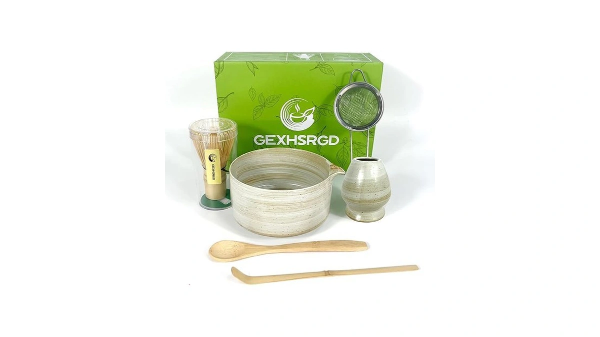 Gexhsrgd Matcha Whisk Set 6 Pc Kit - Traditional Japanese