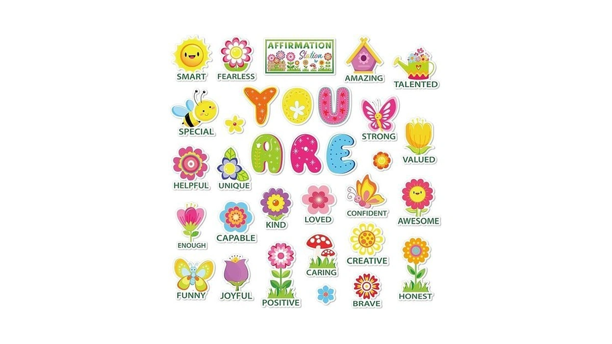 Jarthenaamcs Spring Bulletin Board Decorations Affirmation Station Bulletin Board Set